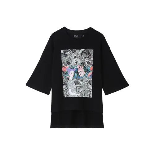 Acupuncture x Sasha Straight 3/4 Sleeved T Shirt Men's Black