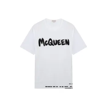 Alexander McQueen Graffiti SS22 T Shirt Men's White