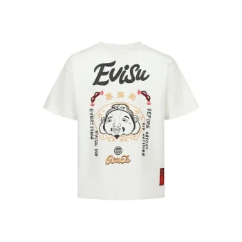 EVISU Drop Shoulder Sleeve T Shirt Men's White