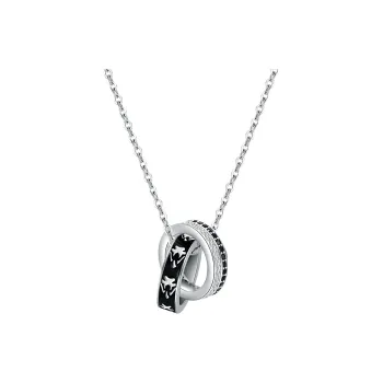 Hurry That Year S925 Silver Black Zircon Necklaces Men's