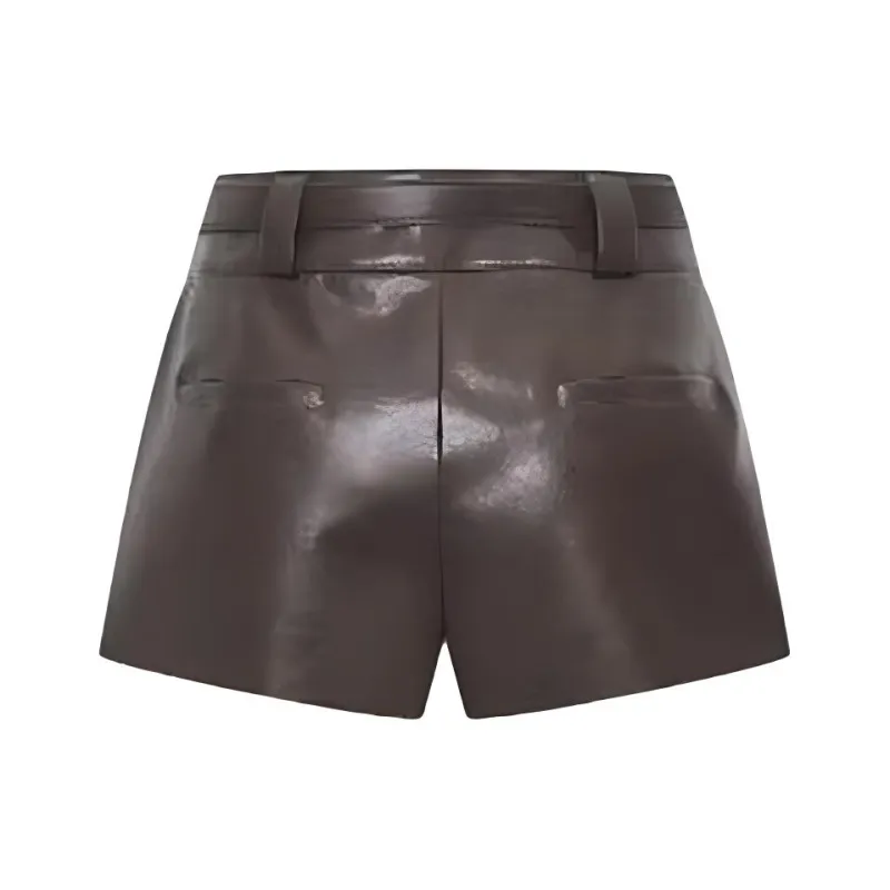 URBAN REVIVO Casual Shorts Women's Red Brown-1