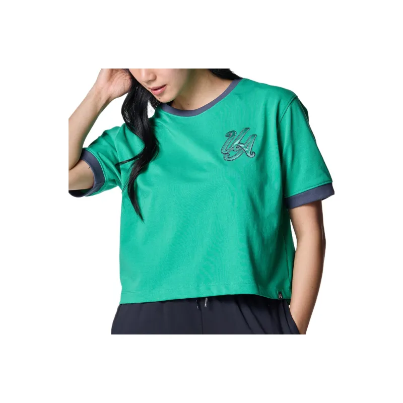 Under Armour Drop Shoulder Sleeve T Shirt Women's Tide Green-1