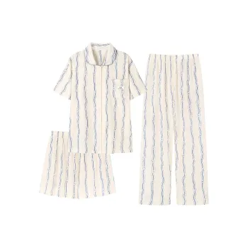 WANANNI Pajama Set Women's Blue White