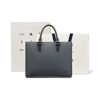 BVP Briefcases Italy Version 3D Fabric Cow Leather Gentleman Gray