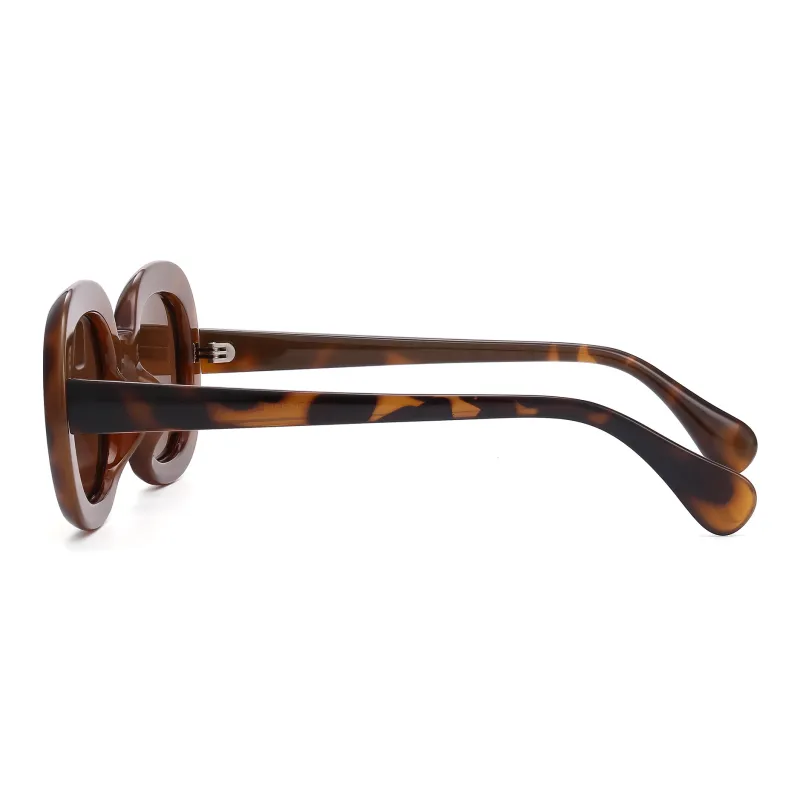 PULAIS TR/Memory Plastic Round Sunglasses Unisex-5