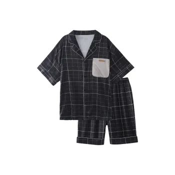Urban Beauty Pajama Set Men's Black Plaid