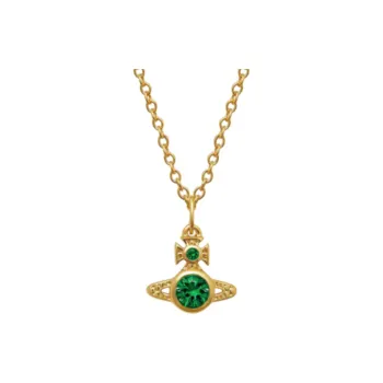 Vivienne Westwood Brass Saturn Rhinestone Embellished Necklace Women's Gold