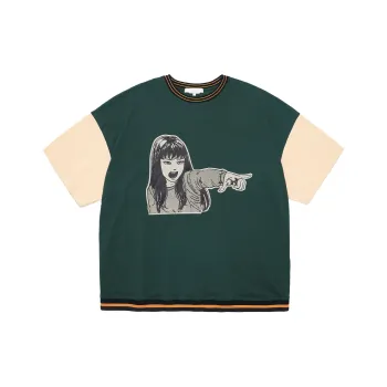UNVESNO SS21 Straight Elbow Length Sleeved T Shirt Unisex Dark Green