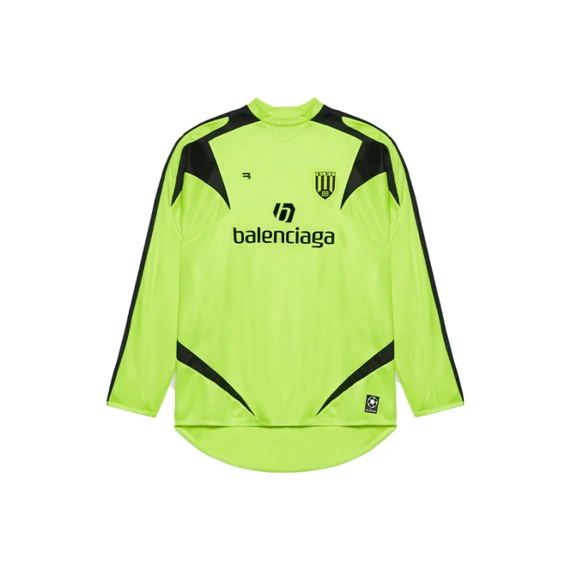 Balenciaga Soccer Long Sleeve T Shirt With Logos-0