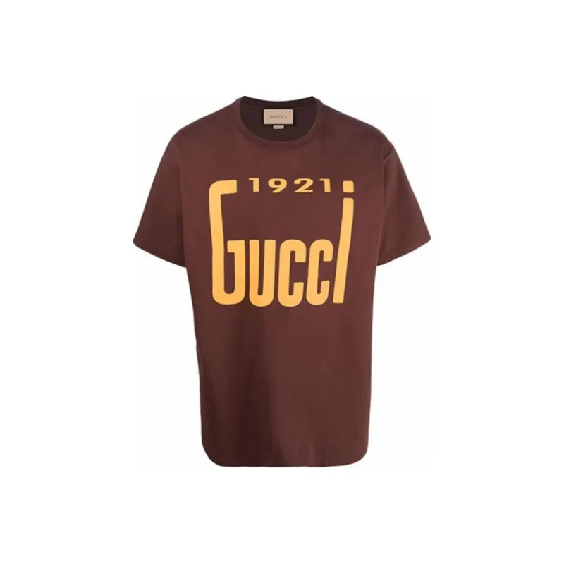 GUCCI T-Shirts Men Brown-0