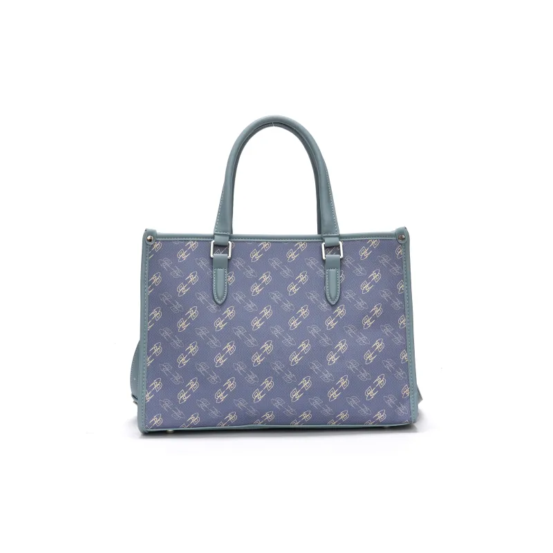 BONSAI STUDIO Microfiber Synthetic Leather One Shoulder Bag, Tote Bag, Shopping Bag, Handbag Regular Women's Blue/Pink-8