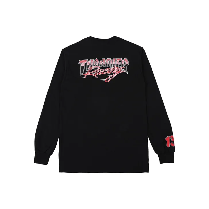 Thrasher Straight Long-Sleeved T-Shirt US Version Unisex Black-0
