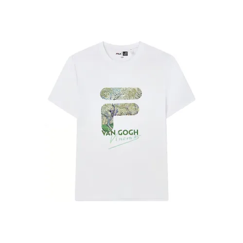 FILA x FANGAOBOWUGUAN Drop Shoulder Sleeve T Shirt Men's Standard White