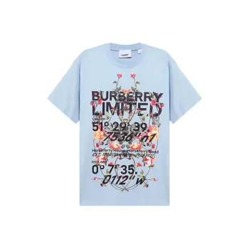 Burberry T Shirt Unisex Light Blue