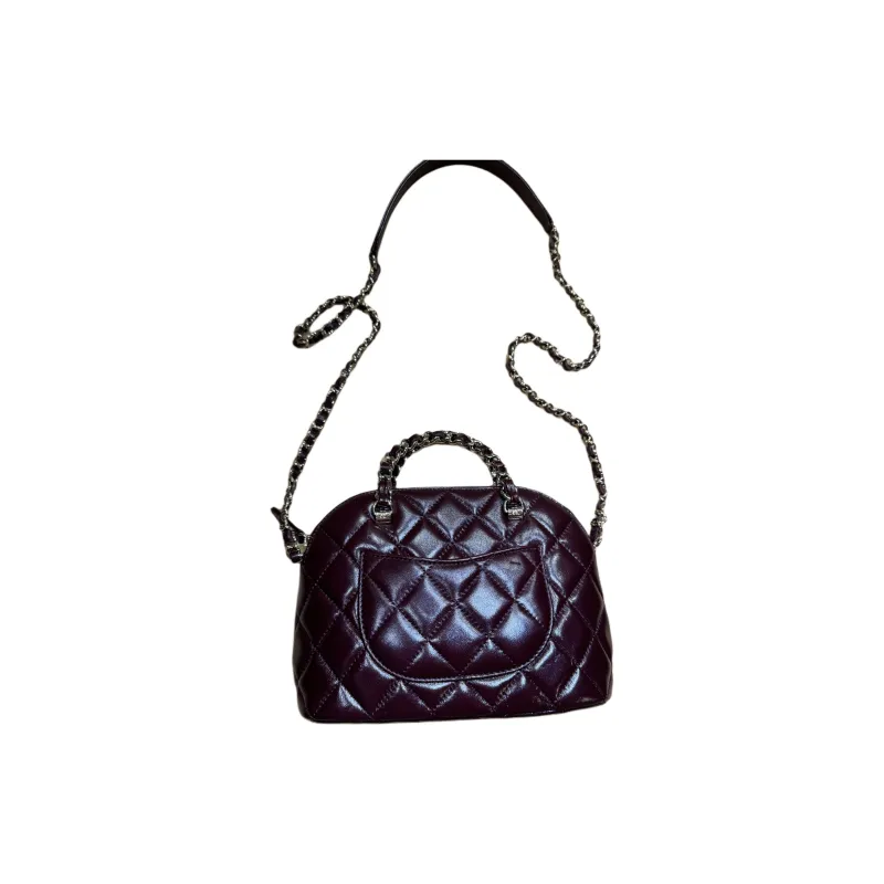 CHANEL Bright Sheepskin Shoulder Bag, Crossbody Bag, Handbag Regular Women's Burgundy-1