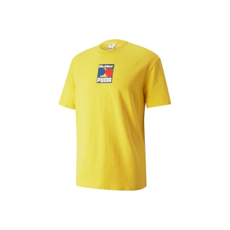 PUMA Set in Sleeve T Shirt Men's Yellow-0