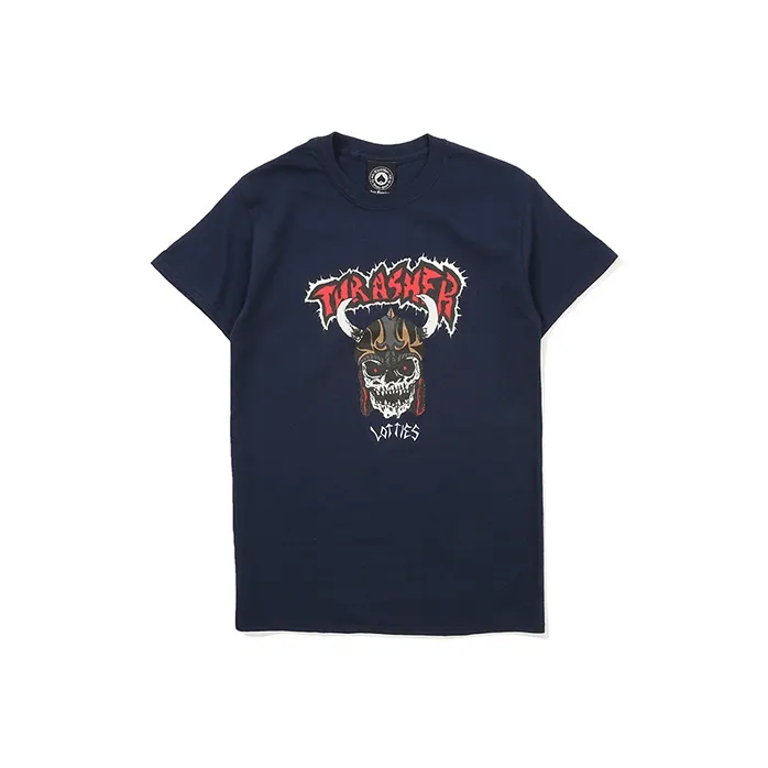 Thrasher Straight T Shirt US Version Unisex Blue-0