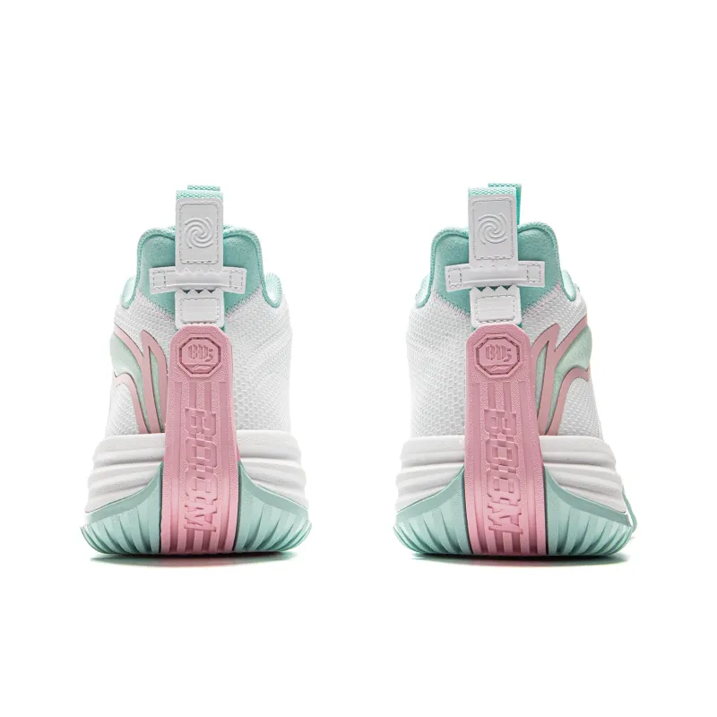 LiNing Storm 10 Cushioning Slip Resistant Breathable Rebound Low Top Basketball Shoes Men's White Green-5