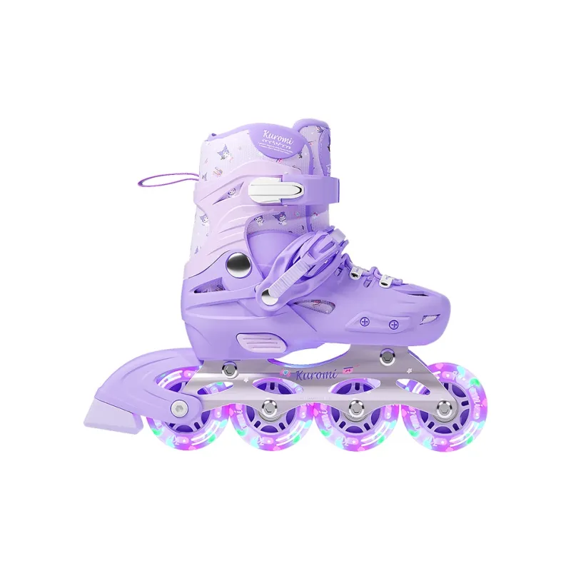 MESUCA Inline Skates Kids' Shoe Size Adjustable Purple-7