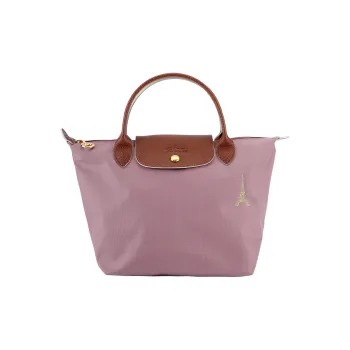 LONGCHAMP Le Pliage Club Cow Leather Trim Dumpling Bag Handbags Small Size Women's Pink