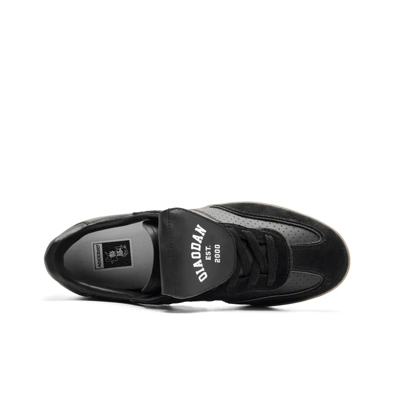 QIAODAN Abrasion Resistant Slip Resistant Low Top Skateboard Shoes Men's Black Walnut-3