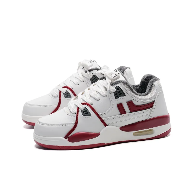 Circle Small Height Increasing Wear Resistant Breathable Slip Resistant Low Top Skateboard Shoes Unisex White-26