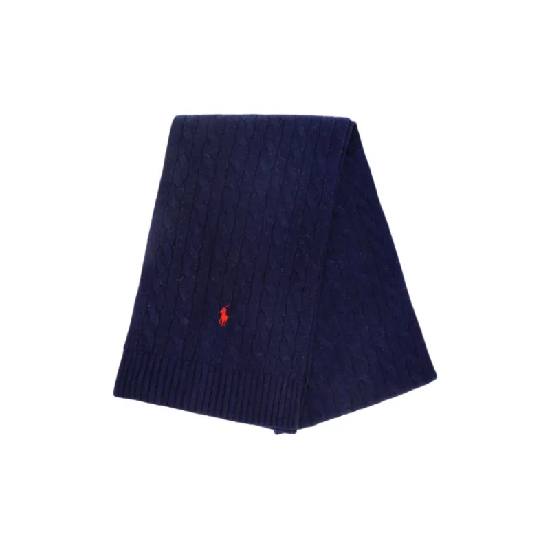 Polo Ralph Lauren Wool, Nylon, Recycled Fiber Knit Scarves Men's Dark Blue-1