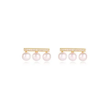 Rhymes Gold Plated Copper Stud Earrings Women's