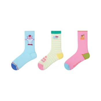 Vine Color Mid Calf Socks Unisex 3 Pack Candy World