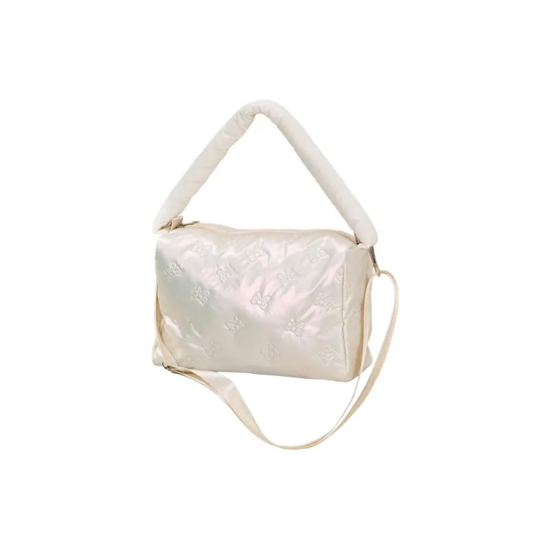 Boniu Cotton Makeup Bag Regular Unisex White/Pink/Black-0