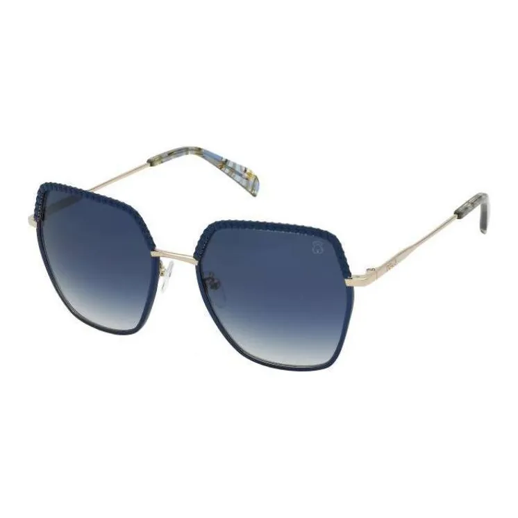 TAOSIXIONG Metal Irregular Shape Sunglasses Women's Gold-0