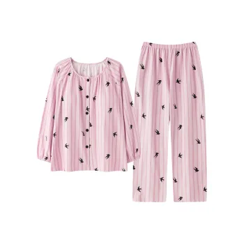Cotton Gene Pajama Set Women's Pink