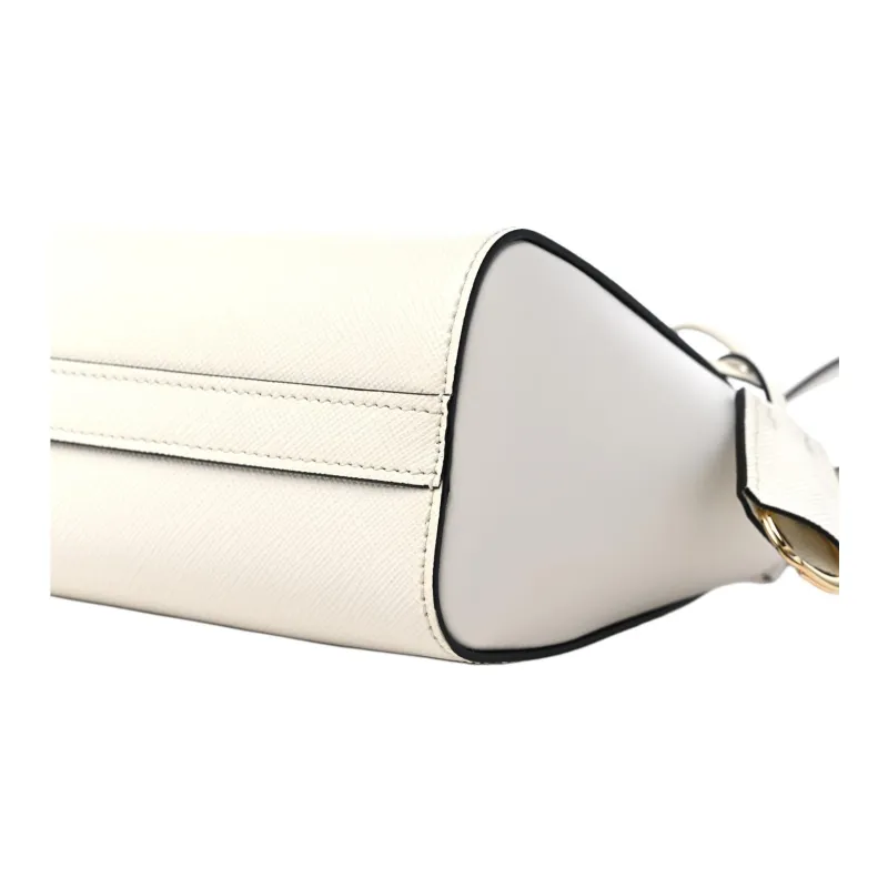 PRADA Cow Leather Handbag Mini Women's White-3