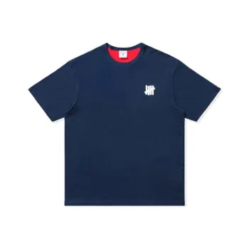 UNDEFEATED SS20 Straight T-Shirt Unisex Navy Blue With Red Lining