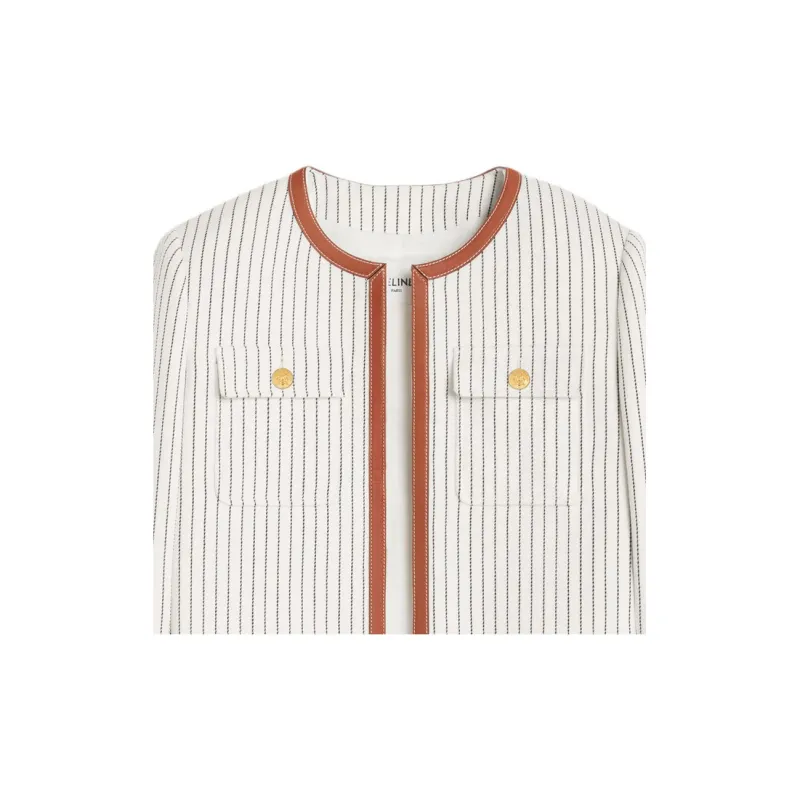 CELINE Chelsea Jacket In Striped Wool-5