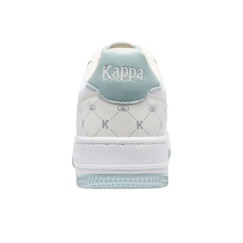 Kappa Back to Back Anti Slip Wear Resistant Low Top Skateboard Shoes Women's Classic White Long Turquoise-4