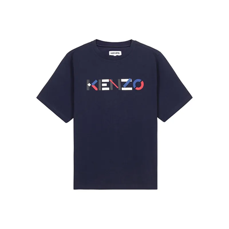 KENZO Letter Logo T Shirts Men Navy-0