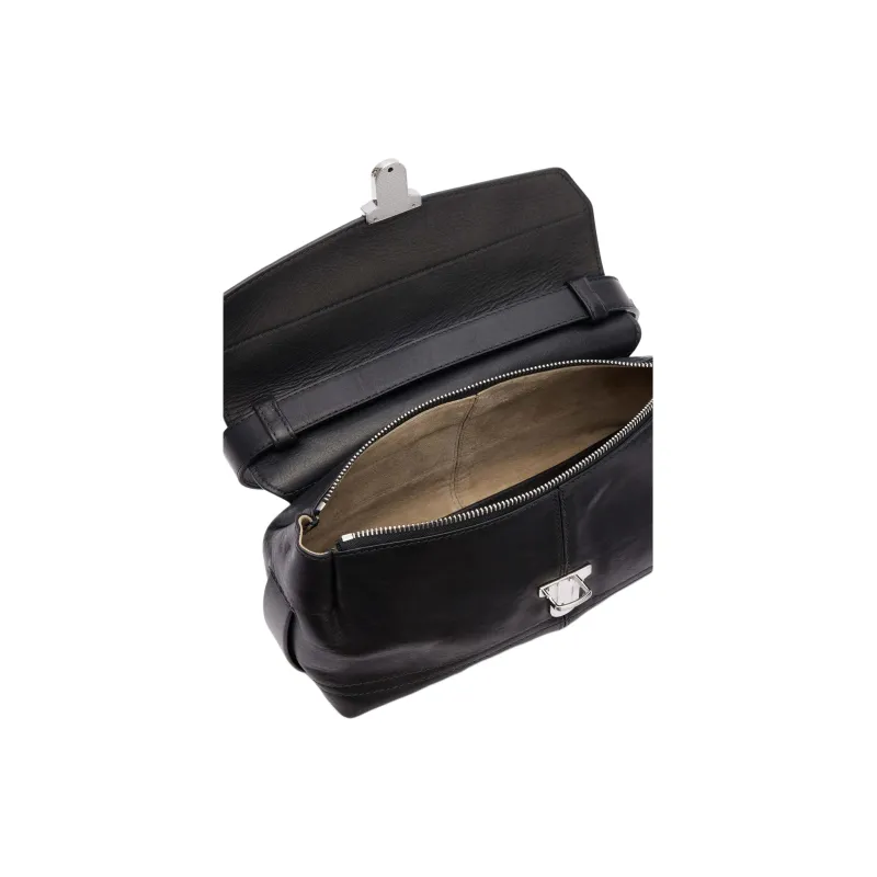 Lemaire Cow Leather Shoulder Bag Trumpets Women's Black-3