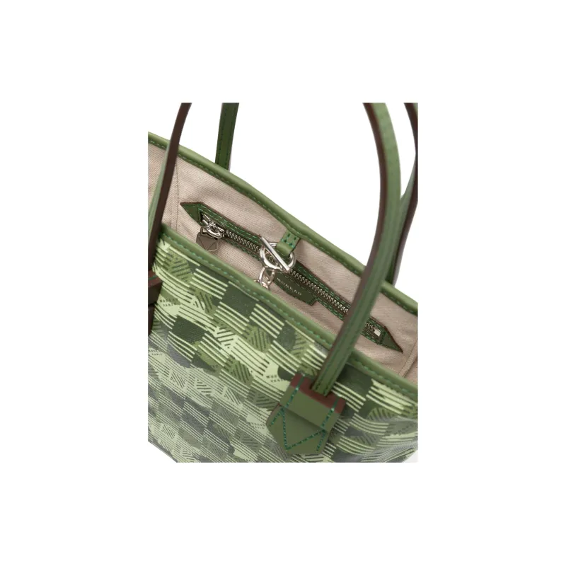 MOREAU Leather Tote Bag Shopping Bag Handbag Shoulder Bag Medium Size Women's Green-2