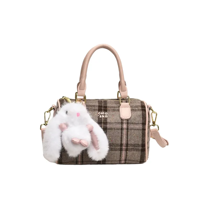 ResNonverba PU Handbag, Crossbody Bag Women's Brown/Pink-2