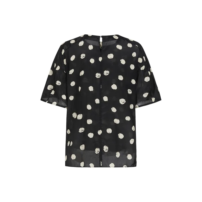 JZ. ANNAKRO Chiffon Shirt Women's Floral Black-1