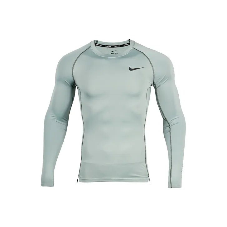 Nike Pro Dri-fit Athleisure Casual Sports Crewneck Long-Sleeve T-Shirt Green-0