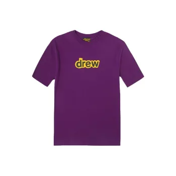 Drew House Letter Logo Series T Shirts Unisex Dark Purple