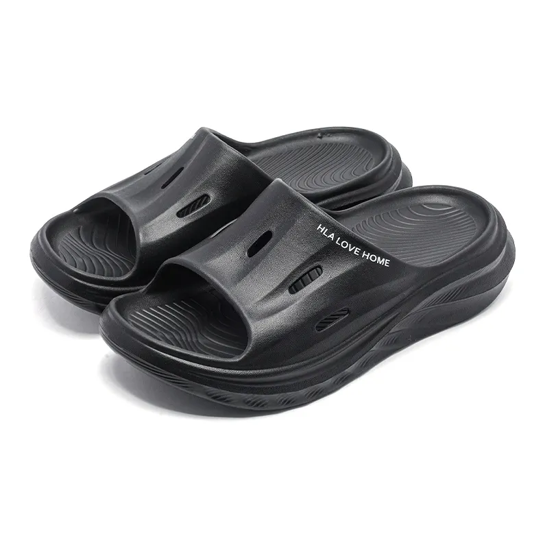 HLA Summer Indoor Slippers Platform Height Increasing Lightweight Home Unisex Slippers-4