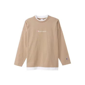 Champion Straight Long-Sleeved T-Shirt Japan Version Unisex Light Khaki