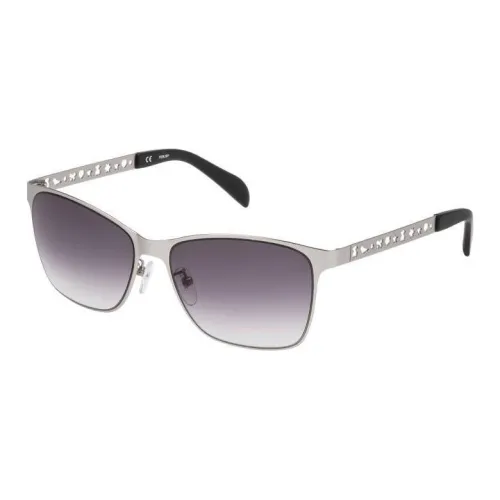 TAOSIXIONG Metal Irregular Shape Sunglasses Women's Silver