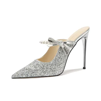 Lily Wei Wrap toe Slippers Women's Silver
