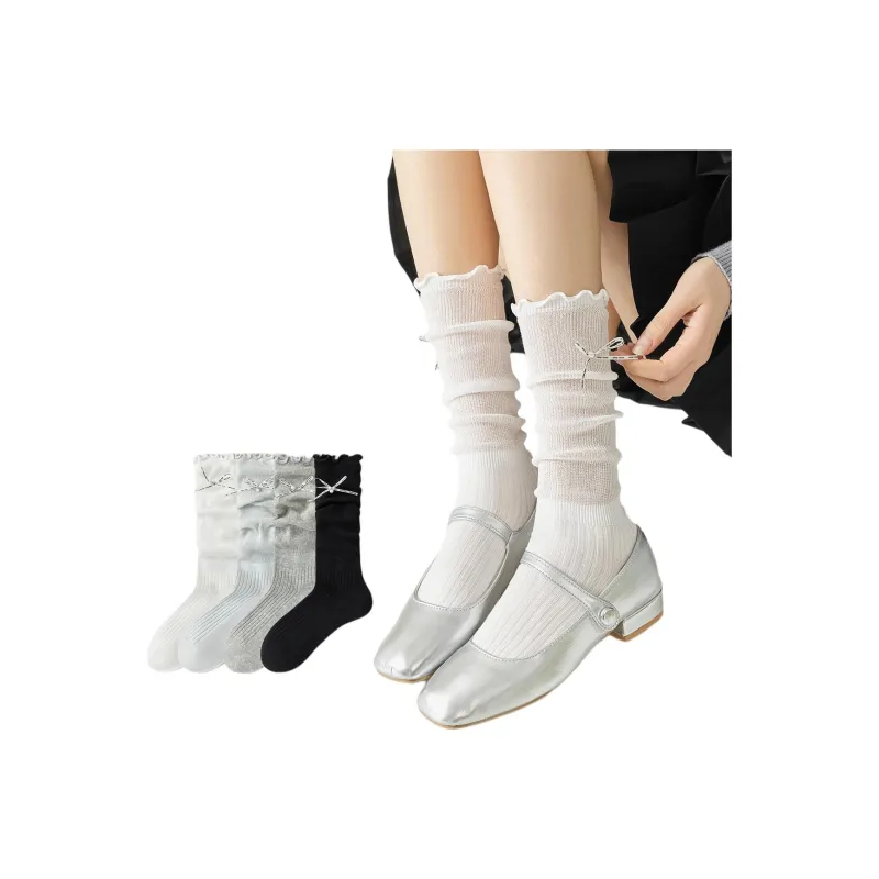 Temooues Mid Calf Socks Women's Combo Set-4