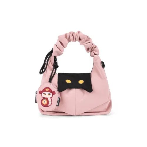 NOXXON Nylon Handbag, Shoulder Bag Regular Women's Petal Pink/New Year Red/Shell White