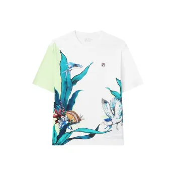 FILA SS21 Drop Shoulder Sleeve T Shirt Men's Standard White
